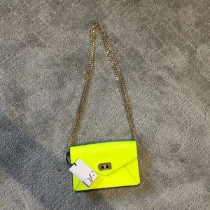 NWT Diane Von Furstenburg yellow clutch